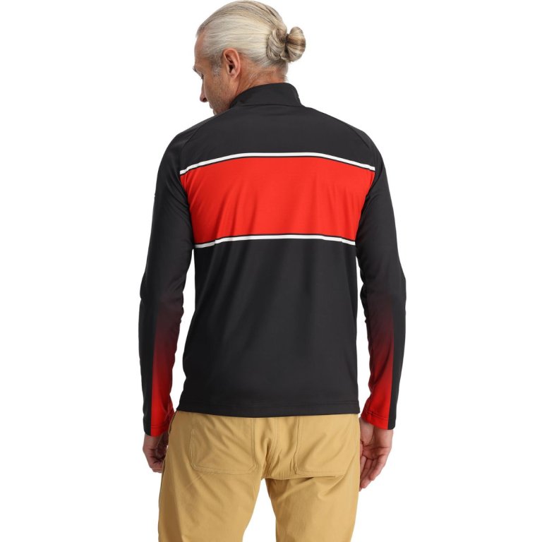 Mikina Spyder Paramount 1/2 Zip M - čierna/červená