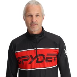 Mikina Spyder Paramount 1/2 Zip M - čierna/červená