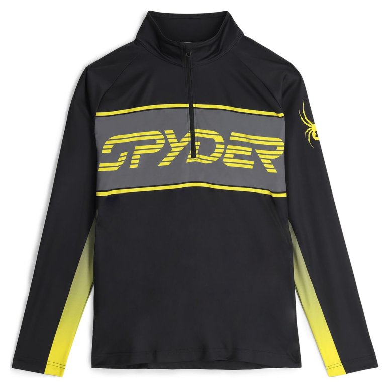 Mikina Spyder Paramount 1/2 Zip M - čierna/žltá