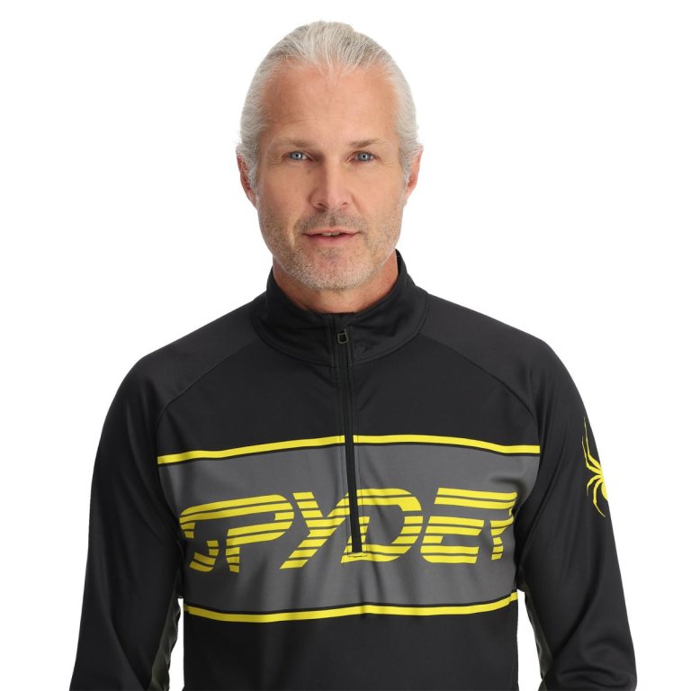 Mikina Spyder Paramount 1/2 Zip M - čierna/žltá