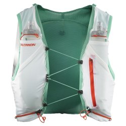 Жилет Salomon Adv Skin 5 з флягами - білий/зелений