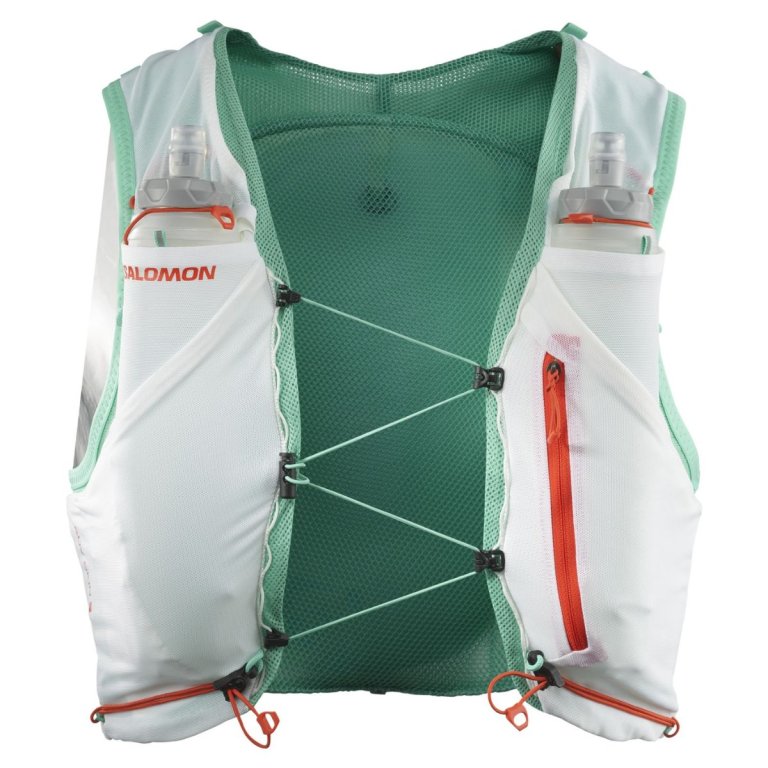 Жилет Salomon Adv Skin 5 з флягами - білий/зелений