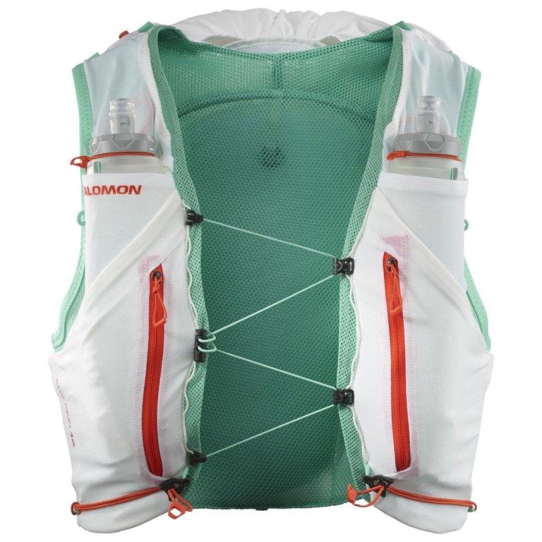 Жилет Salomon Adv Skin 12 з флягами - білий/зелений