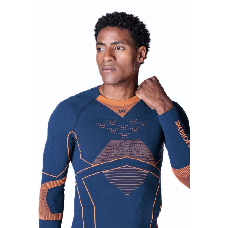 Футболка X-Bionic Energy Accumulator Light Shirt Ls M - синій/помаранчевий