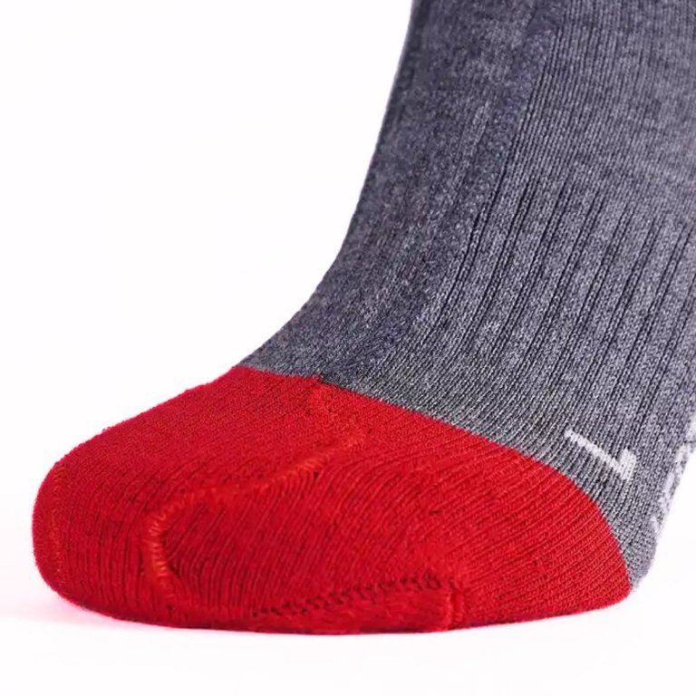 Ponožky Ski vyhřívané Lenz Heat Sock 5.1 Toe Cap Slim Fit - šedá/červená (bez baterie)