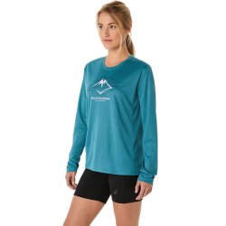 Футболка Asics Fujitrail Logo LS Top W - синя