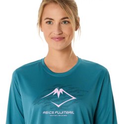 Футболка Asics Fujitrail Logo LS Top W - синя