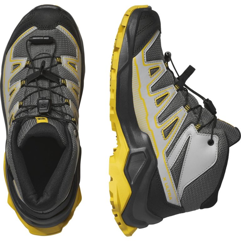 Взуття Salomon X Ultra Mid GTX J - сірий/жовтий