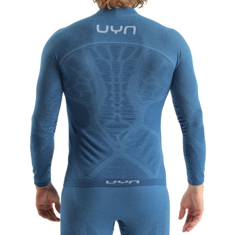 Tričko UYN Elevatyon Biomorph UW Shirt LS Turtle Neck M - modrá
