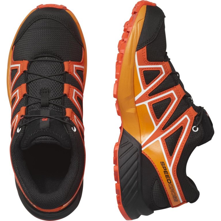 Кросівки Salomon Speedcross J - чорно/помаранчеві