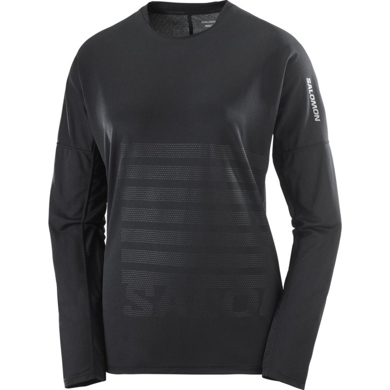 Футболка Salomon Sense Aero LS Tee GFX W - чорна