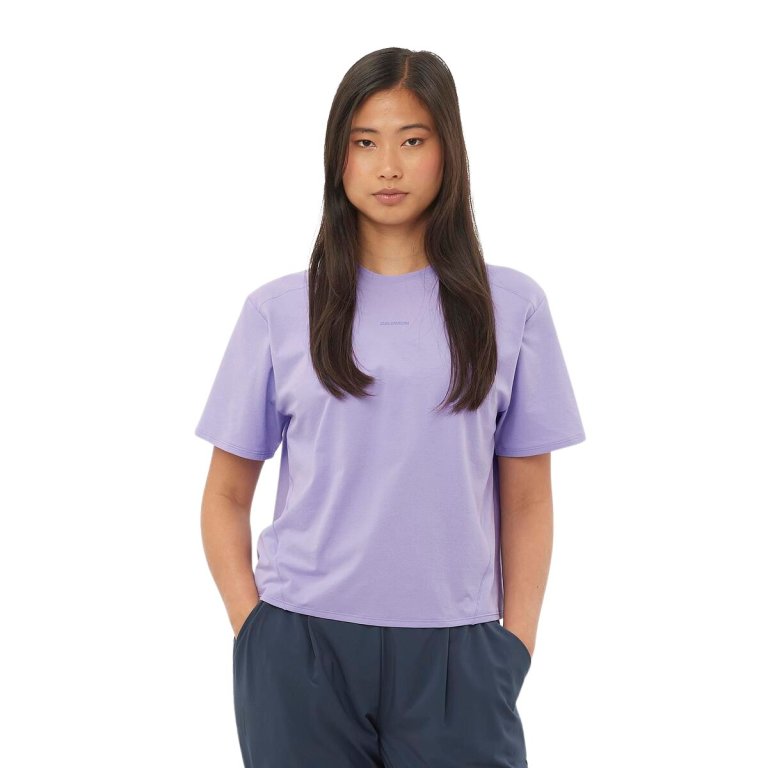 Футболка Salomon Trackline SS Tee W - фіолетова