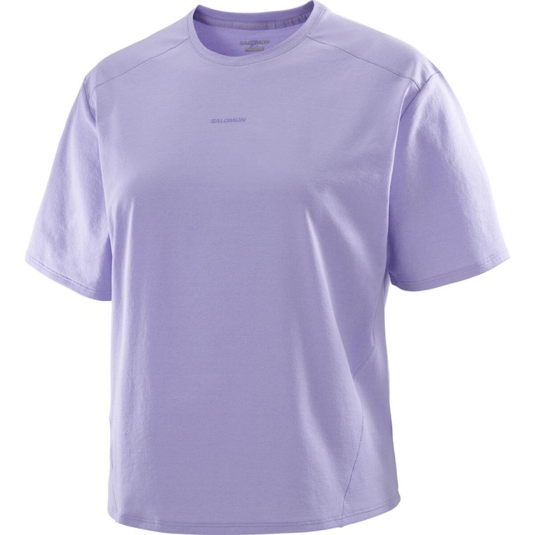 Футболка Salomon Trackline SS Tee W - фіолетова