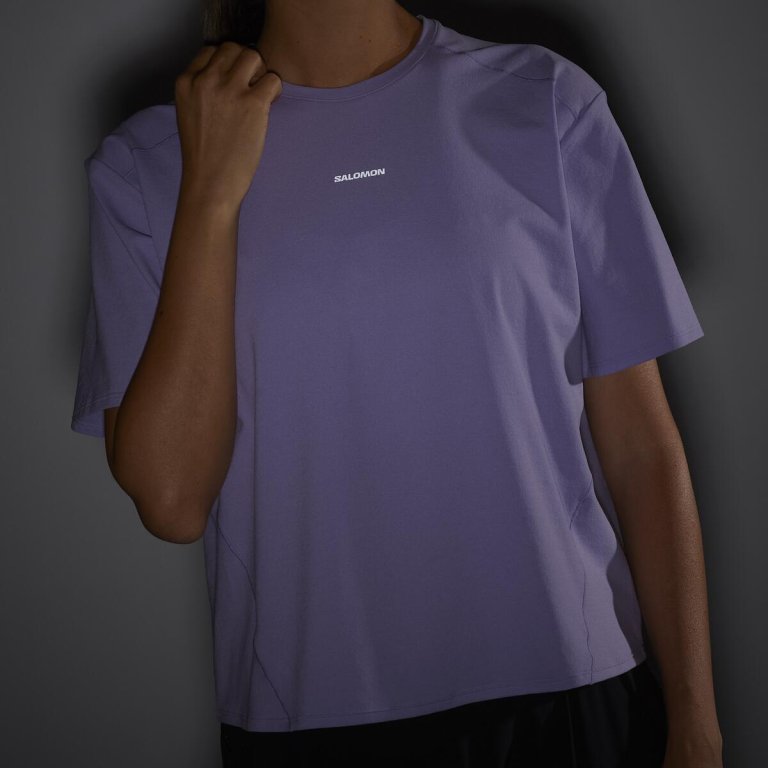 Футболка Salomon Trackline SS Tee W - фіолетова