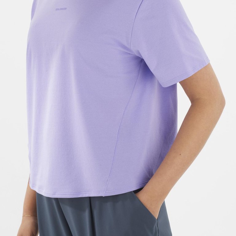 Футболка Salomon Trackline SS Tee W - фіолетова