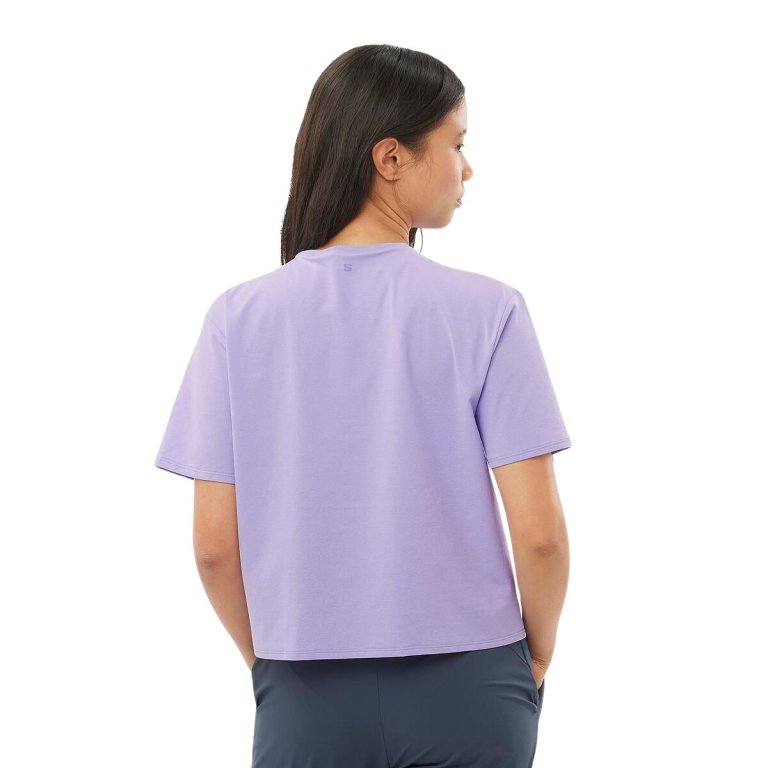 Футболка Salomon Trackline SS Tee W - фіолетова