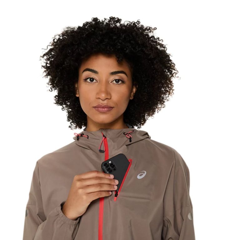 Куртка Asics Fujitrail Elite Waterproof Jacket W - коричневий