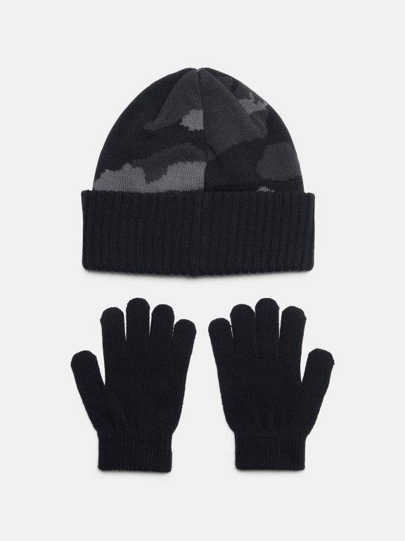 Шапка та рукавиці Under Armour B Beanie/Glove Combo-BLK