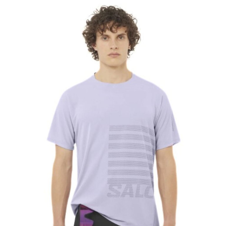 Футболка Salomon Sense Aero SS Tee GFX M - фіолетова