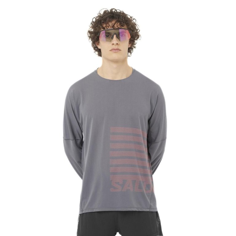 Футболка Salomon Sense Aero LS Tee GFX M - сіра