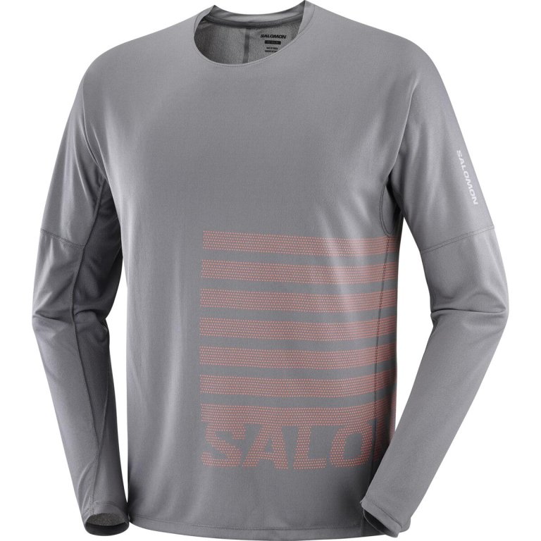 Футболка Salomon Sense Aero LS Tee GFX M - сіра