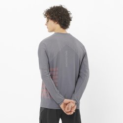 Футболка Salomon Sense Aero LS Tee GFX M - сіра
