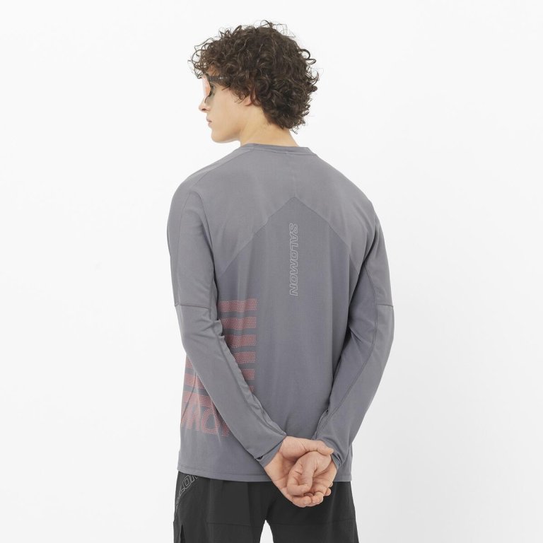 Футболка Salomon Sense Aero LS Tee GFX M - сіра