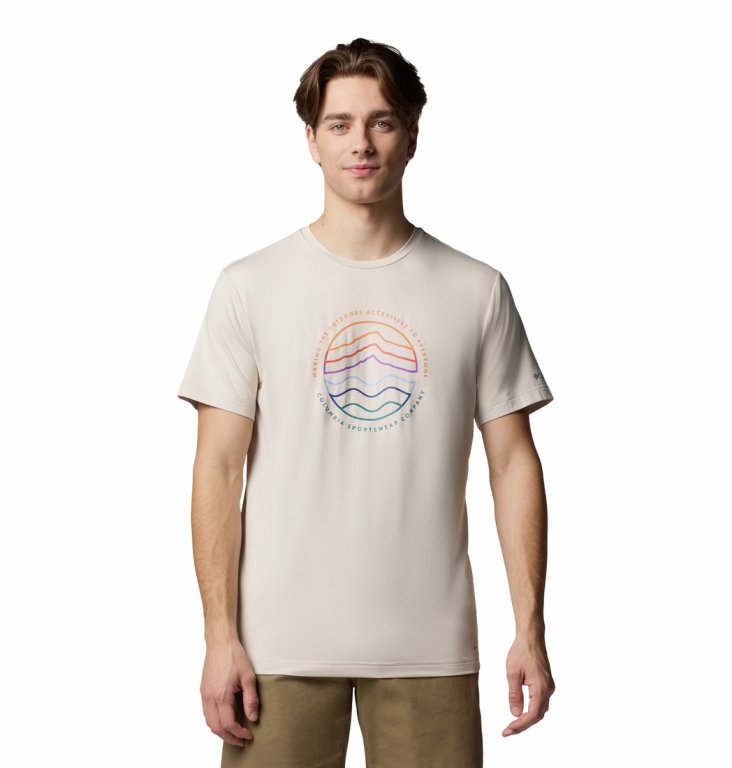 Футболка Columbia Kwick Hike™ Graphic SS Tee M - бежевий