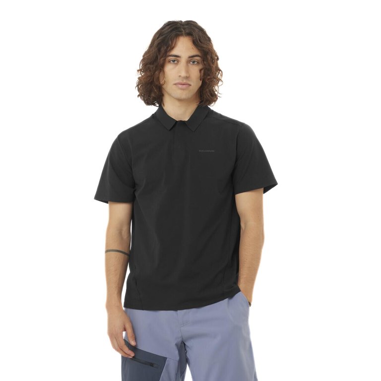 Футболка Salomon Trackline Polo M - чорна