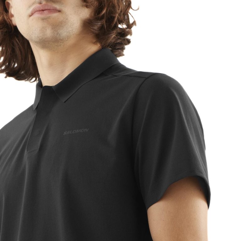 Футболка Salomon Trackline Polo M - чорна