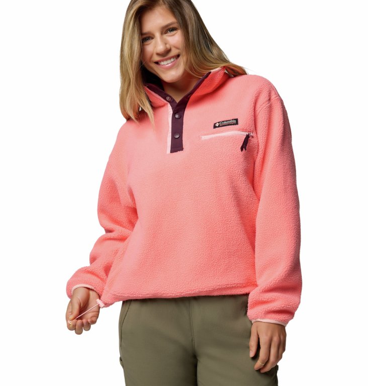 Світшот Columbia Helvetia™ II Cropped Half Snap Fleece W - рожевий