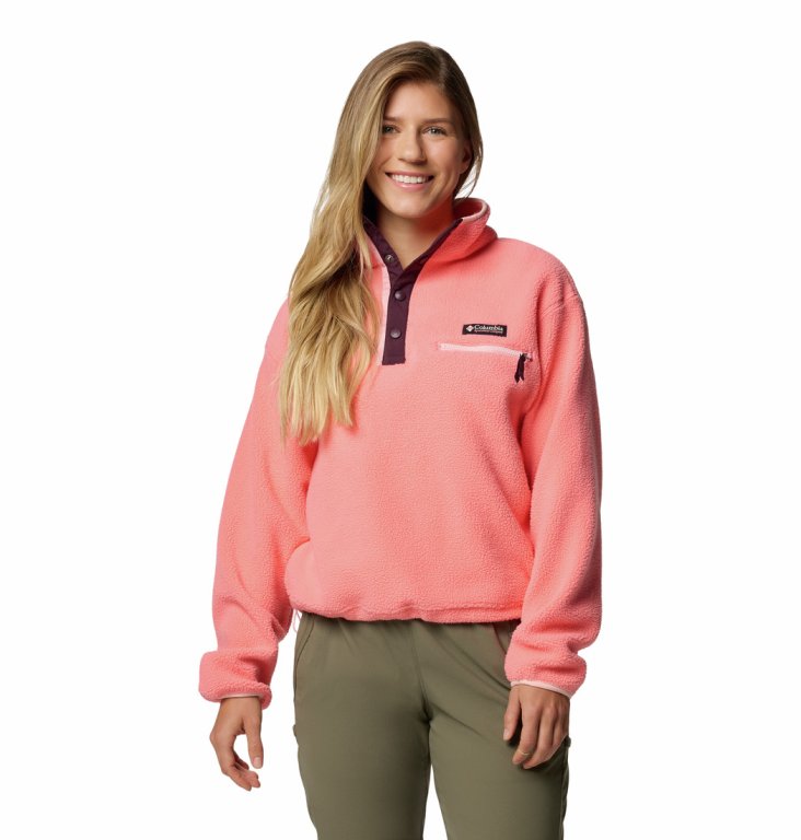 Світшот Columbia Helvetia™ II Cropped Half Snap Fleece W - рожевий