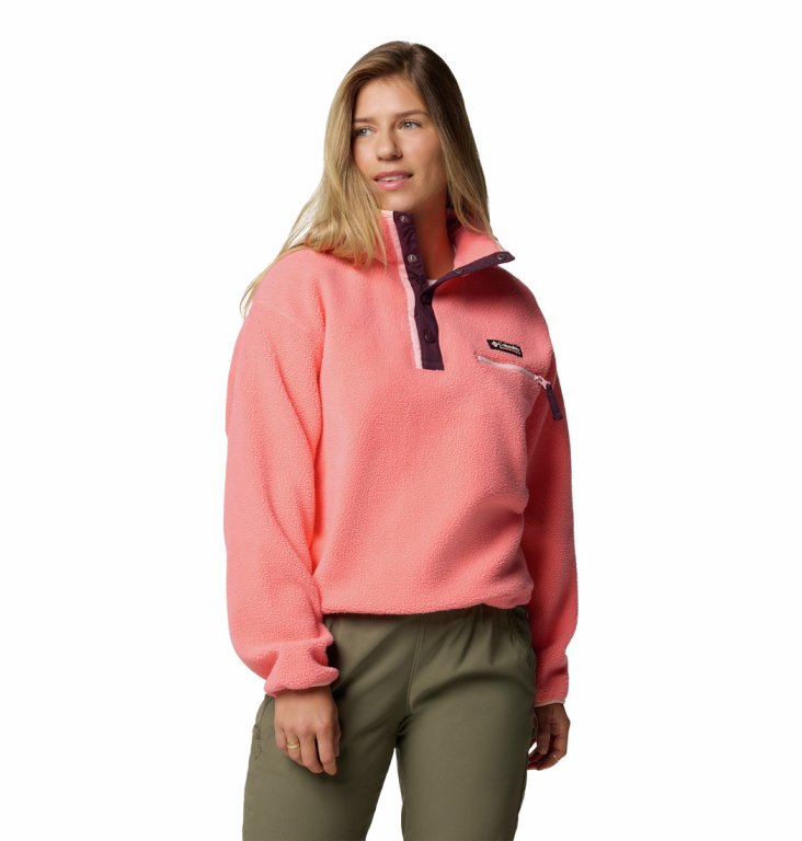 Світшот Columbia Helvetia™ II Cropped Half Snap Fleece W - рожевий