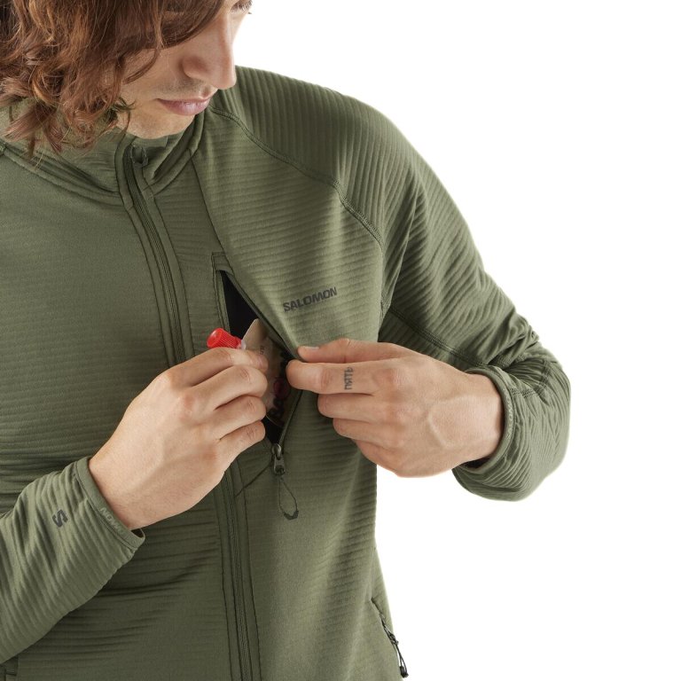 Худі Salomon Essential Lightwarm FZ M - зелене
