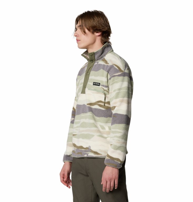 Mikina Columbia Helvetia™ II Printed Half Snap Fleece M - sivá/zelená