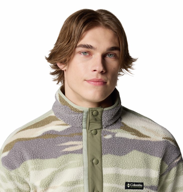 Mikina Columbia Helvetia™ II Printed Half Snap Fleece M - sivá/zelená