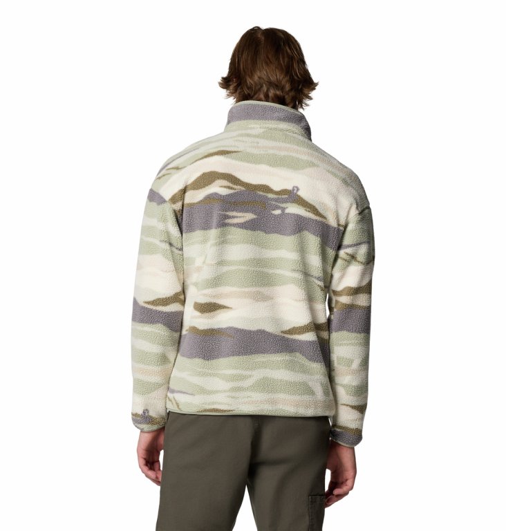 Mikina Columbia Helvetia™ II Printed Half Snap Fleece M - sivá/zelená