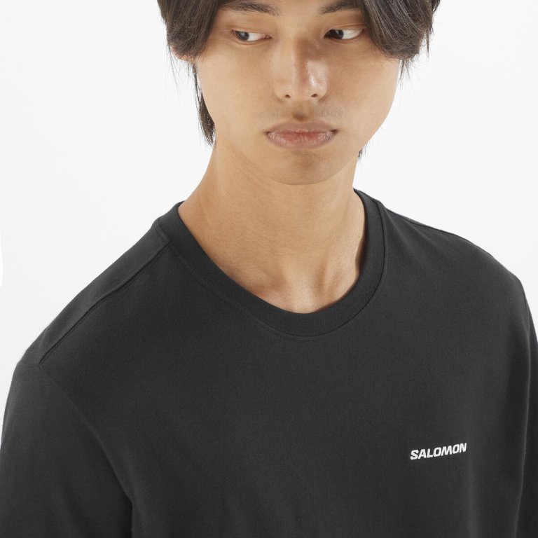 Футболка Salomon Chest Logo Regular Tee M - чорна