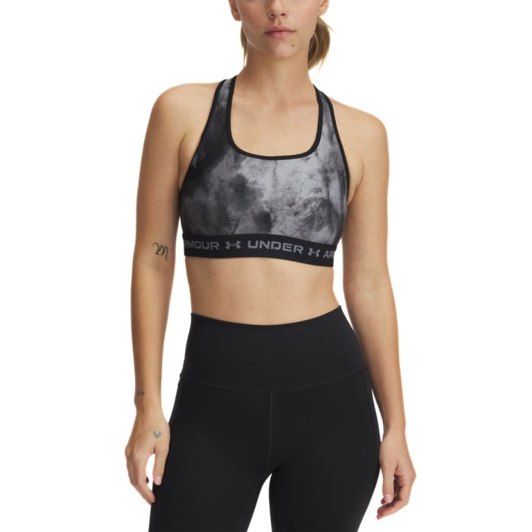 Бюстгальтер Under Armour Crossback Mid Print Bra W - сірий