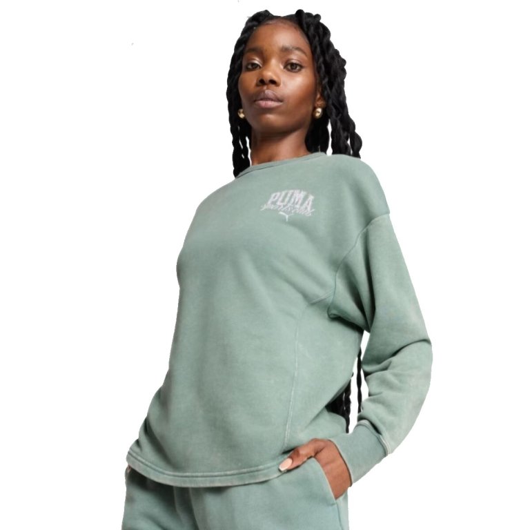 Світшот Puma Class Comfort Washed Crew TR W - зелений