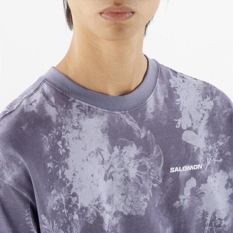 Футболка Salomon Canopy Ao Print Tee M - фіолетовий