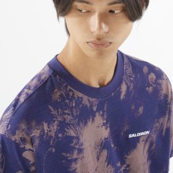 Футболка Salomon Canopy Ao Print Tee M - фіолетовий