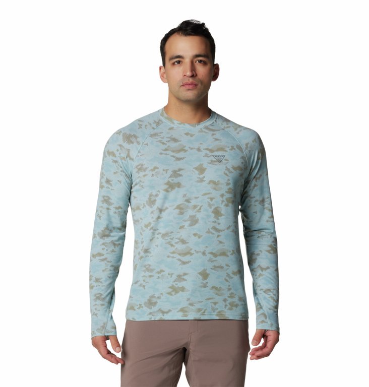 Футболка Columbia PFG Uncharted™ з довгим рукавом M - синьо/бежева