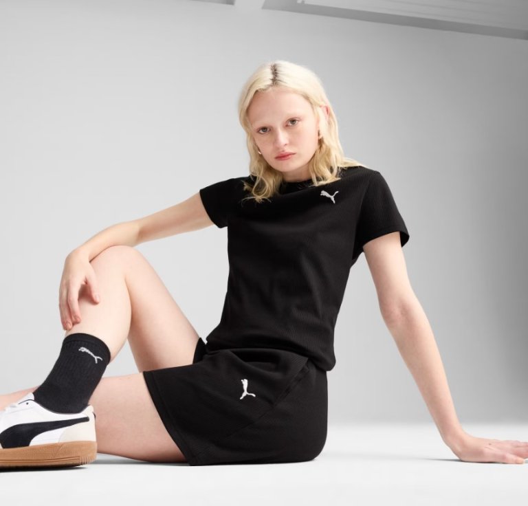 Футболка Puma ESS Elevated Rib Tee W - чорна