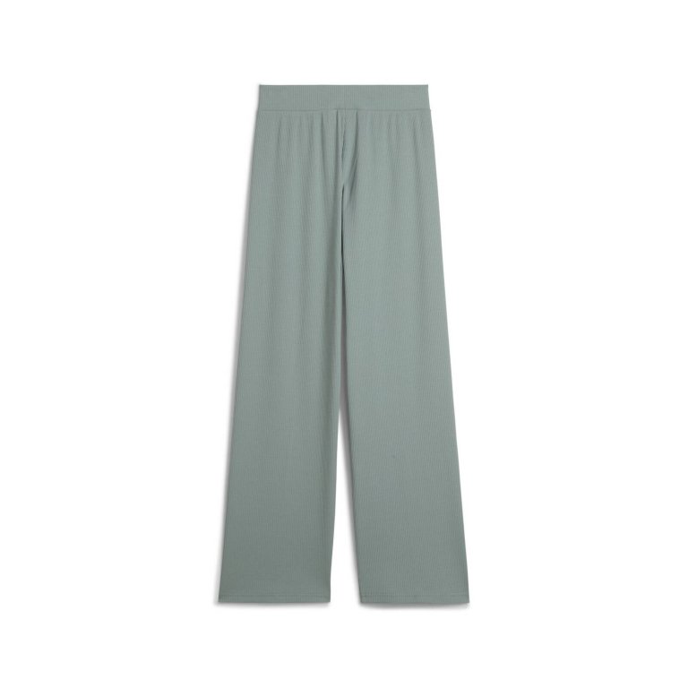 Штани Puma ESS Elevated High Waist Straight Leg Rib W - зелені