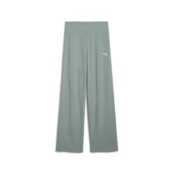 Штани Puma ESS Elevated High Waist Straight Leg Rib W - зелені