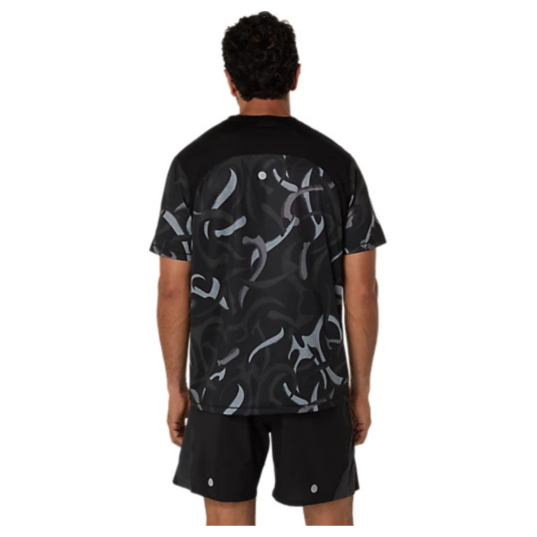 Футболка Asics Road All Over Print SS Top M - чорна