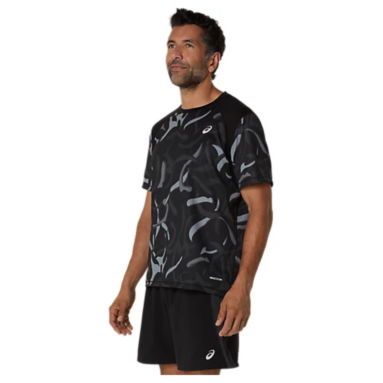 Футболка Asics Road All Over Print SS Top M - чорна