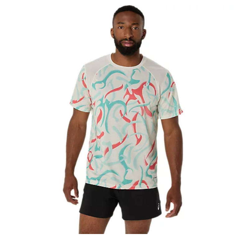 Футболка Asics Road All Over Print SS Top M - бежева
