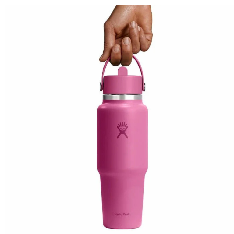 Термос Hydro Flask 32 унції (946 мл) Wide Flex Straw Travel Bottle - рожева